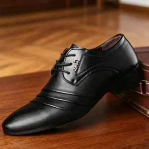 Men Dress Shoes Casual PU Leather Studio Wedding Shoes Men’s Business Shoes