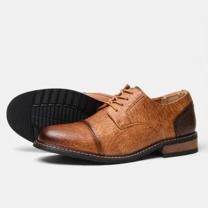 Men Europe and the United States Retro Derby Shoes, Anti-slip Wear, Increase Breathable, Business Office Wedding Dress Shoes