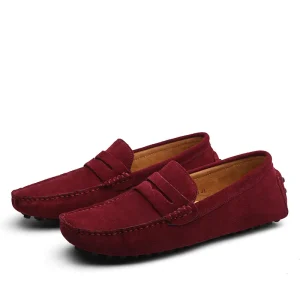 Men Genuine Leather Custom Casual slip on Soft Soles China Fashion New Design Large Size Lazy Shoes
