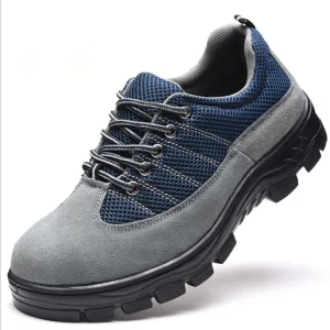 Men Safety Work Shoes with Steel Toe Lightweight Breathable Anti Smashing Anti Puncture Safety Shoes