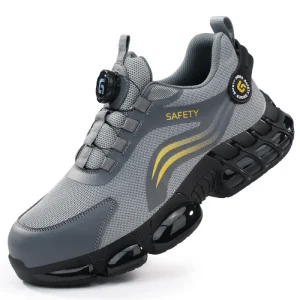 Men’s Anti Smashing Anti Piercing Steel Toe Safety Shoes with Comfortable Intelligent Buckle Protection