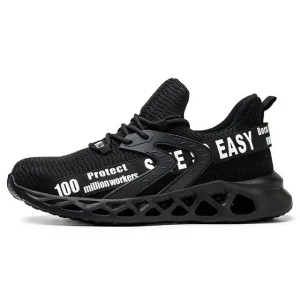 Men’s Athletic Steel Toe Black Construction Engineering Lightweight Athletic Safety Shoes