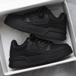 Men’s Autumn Breathable White Sneakers Youth Sports Shoes Thick-Soled Casual Sneakers