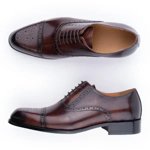 Men’s Autumn Dress Oxford Formal Genuine Leather Shoes Italian Style Lace Brogues Anti-Slippery Breathable Lightweight