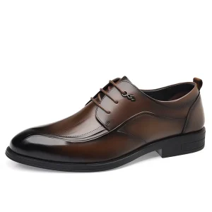 Men’s Autumn High-end Leather Business Shoes British Style Anti-slip Waterproof Breathable Office Wedding Shoes