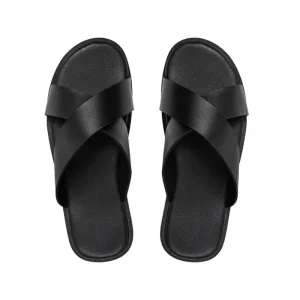 Men’s Beach Slippers Fashionable Casual Outdoor PU Leather Slide Sandals