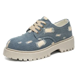 Men’s Big Feet Boots Lace-Up Japanese Canvas Street Design Casual Worker Shoes Factory Customize