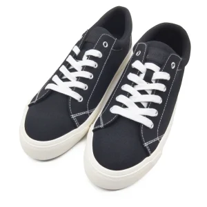 Men’s Black Oxford Fabric Canvas Sneakers Low Top Casual Lace up Shoes White Vulcanized Rubber Sole Trendy Daily Street Wear