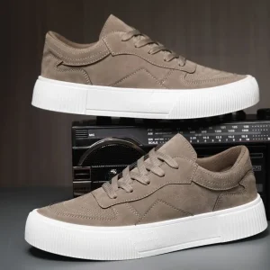 Men’s Breathable Canvas Insole Non slip Lace up Spring Sneakers