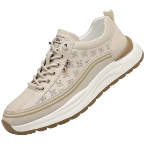 Men’s Breathable Comfort Lightweight Platform Casual Sneakers Lace Up Walking Shoes for Summer & Autumn Daily Use