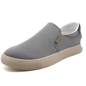 Men’s Breathable Lighted Ice Silk Canvas Shoes Lightweight Slip-On Casual Board Shoes for Spring and Summer