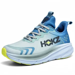 Men’s Breathable Lightweight Fabric Upper Lace Up Anti Slip Road Running Shoes Comfortable Multifunctional Sports Spring Summer