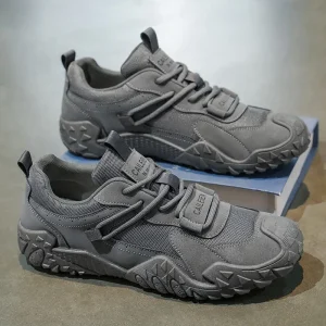 Men’s Breathable Mesh Work Safety Shoes Anti-slip PVC Sole Wear-resistant Construction Sneakers Outdoor Hiking Walking Shoes