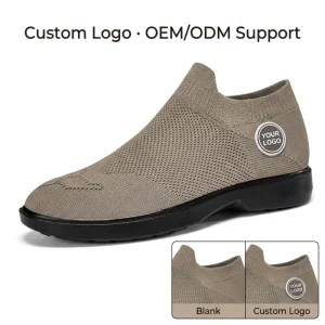 Men’s Business Casual Shoes Slip-On Breathable Mesh Upper Anti-Slip Rubber Sole Lightweight Cushioning Spring/Autumn