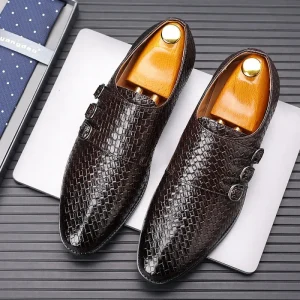 Men’s Business Formal Artificial Leather Derby Shoes Big Size Lightweight Trendy Single Low Top Office Wedding Groom Casual