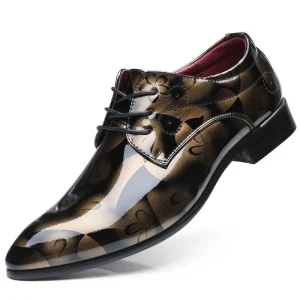 Men’s Business Formal Artificial Leather Lace Up Shoes Big Size Lightweight Single Low Top Oxford Wedding Groom Office