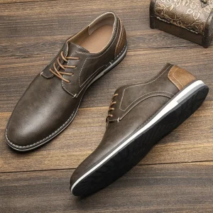 Men’s Business Formal Artificial Leather Shoes Comfort Office Spring Big Size Lightweight Trendy Single Low-Top Wedding Groom