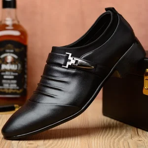 Men’s Business Formal Leather Shoes Lightweight Trendy Single Low Top Oxford Wedding Groom Shoes Dress Shoes Casual Dress Shoes
