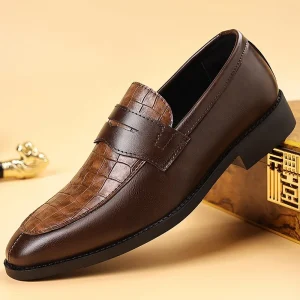 Men’s Business Formal Leather Shoes Lightweight Trendy Single Low Top Oxford Wedding Groom Shoes Dress Shoes Casual Dress Shoes