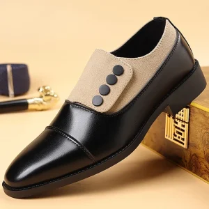 Men’s Business Formal Leather Shoes Lightweight Trendy Single Low Top Oxford Wedding Groom Shoes Dress Shoes Casual Dress Shoes