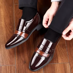 Men’s Business Formal Leather Shoes Lightweight Trendy Single Low-Top Oxford Wedding Groom Shoes Dress Shoes Casual Dress Shoes