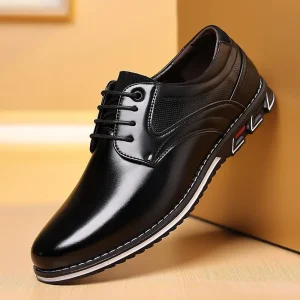 Men’s Business Formal PU Pointed Toe Lightweight Single Low Top Oxford Office Wedding Groom Casual Shoes Big Size