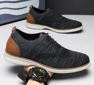 Men’s Business Hair Mesh Lace Casual Shoes Light Anti skid EVA Midsole Soft Bottom