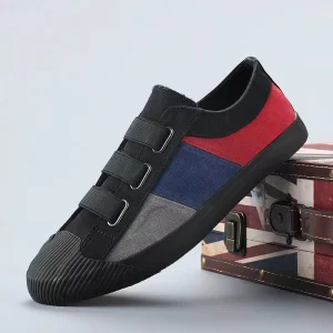 Men’s Canvas Shoes Breathable Casual Shoes Fashionable Flat Low-top Sneakers