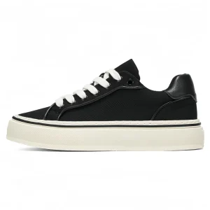 Men’s Canvas Sneakers Thick Sole White Lace Up Platform Skate Shoes for Daily Walking and Outdoor Wear Men’s Casual Shoes