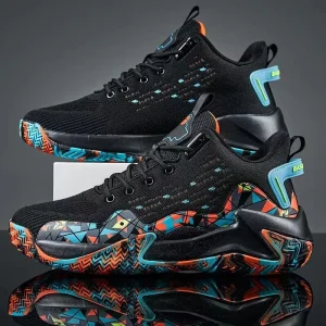 Men’s Casual Athletic Sneakers Breathable Mesh Basketball Shoes Non Slip Soft Comfort Shoes