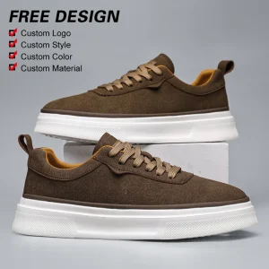 Men’s Casual Board Shoes Soft Lace Up Anti Slip Customized for Walking Style New Fashion Trend