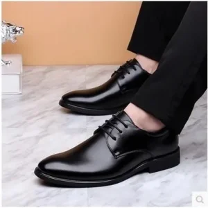 Men’s Casual Business Style Dress Shoes Custom Pointed Leather Breathable and PU Insole Gents Shoes for Summer Dress