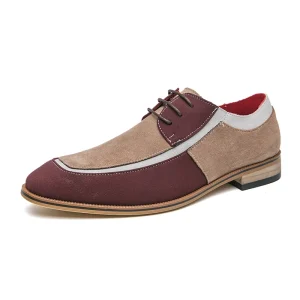 Men’s Casual Dress Shoes Genuine Leather Pointed Shoes Oxford Style Formal Dress Genuine Leather Walking Style Shoes for Men
