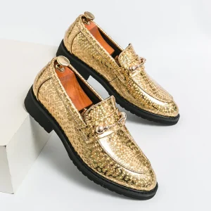 Men’s Casual Fashion PU Penny Loafer Shoes High Quality Slip On Design Height Increasing Flat for Daily Life