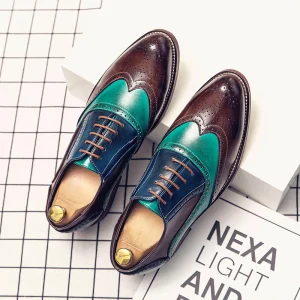 Men’s Casual Leather Dress Shoes Soft Comfortable Pointed Toe Oxfords Formal Business Office Large Size Fashionable