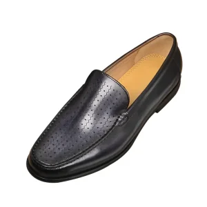 Men’s Casual Leather Loafers Solid Breathable Soft Bottom Shoes for Office Career