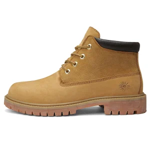 Men’s Casual Luxury Leather Sneakers and Work Boots Genuine Black and Brown Waterproof New Styles for Summer and Winter