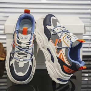 Men’s Casual Microfiber Leather Upper Sport Sneakers Large Dad Shoes PU Rubber Sole Waterproof Breathable Walking for Summer