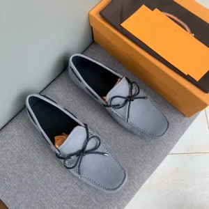 Men’s Casual Mocassin Driving Shoes Suede Loafers in Leather with Cushioning and Embroidery Slip On