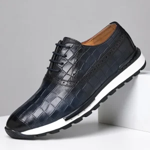 Men’s Casual Retro Leather Oxford Dress Shoes Plus Size Comfortable for Office Wedding Business Party for Autumn