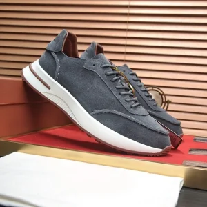 Men’s Casual Shoes Breathable Lace Up Thick Sole Walking Shoes Court Sneakers Loafers Genuine Leather Upper