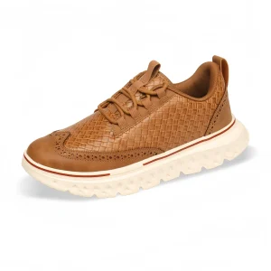 Men’s Casual Shoes European American Style Mesh Microfiber Material Light Luxury Retro Design Height Increasing Summer