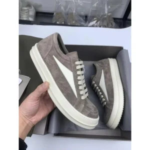 Men’s Casual Shoes Genuine Leather Breathable Skateboard Shoes Thick Sole Lace-up Street Style