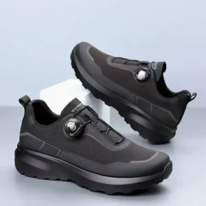 Men’s Casual Shoes New Rotating Button Thick-Soled Non-Slip Outdoor Sports Shoes Cloth Breathable