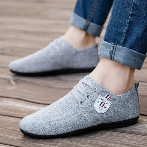 Men’s Casual Shoes Simple Business Canvas Men’s Sports Shoes Cotton Fabric Men’s Walking Shoes