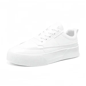 Men’s Casual Skateboarding Shoes Thick Sole White Synthetic Anti Slippery Ventilated Design for Summer Spring Leisure Sports
