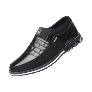 Men’s Casual Sneakers Comfortable Slip On Loafers EVA Height Increasing Soft for Business Work Office Dress Sporty