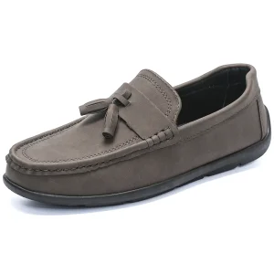 Men’s Casual Soft Leather Soft Sole Bean Shoes Fringe Office Wedding Loafers