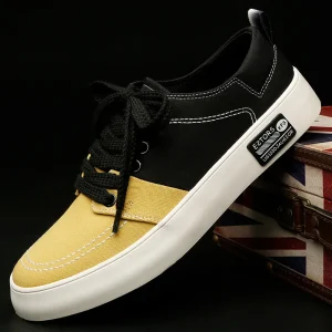 Men’s Casual Sports Canvas Shoes Two tone Fashionable Sports Shoes with Rubber Outsole