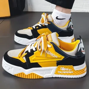 Men’s Casual Sports Sneaker with Breathable Mesh Lining Fashionable Thick Board Soles for All Seasons for Walking Running